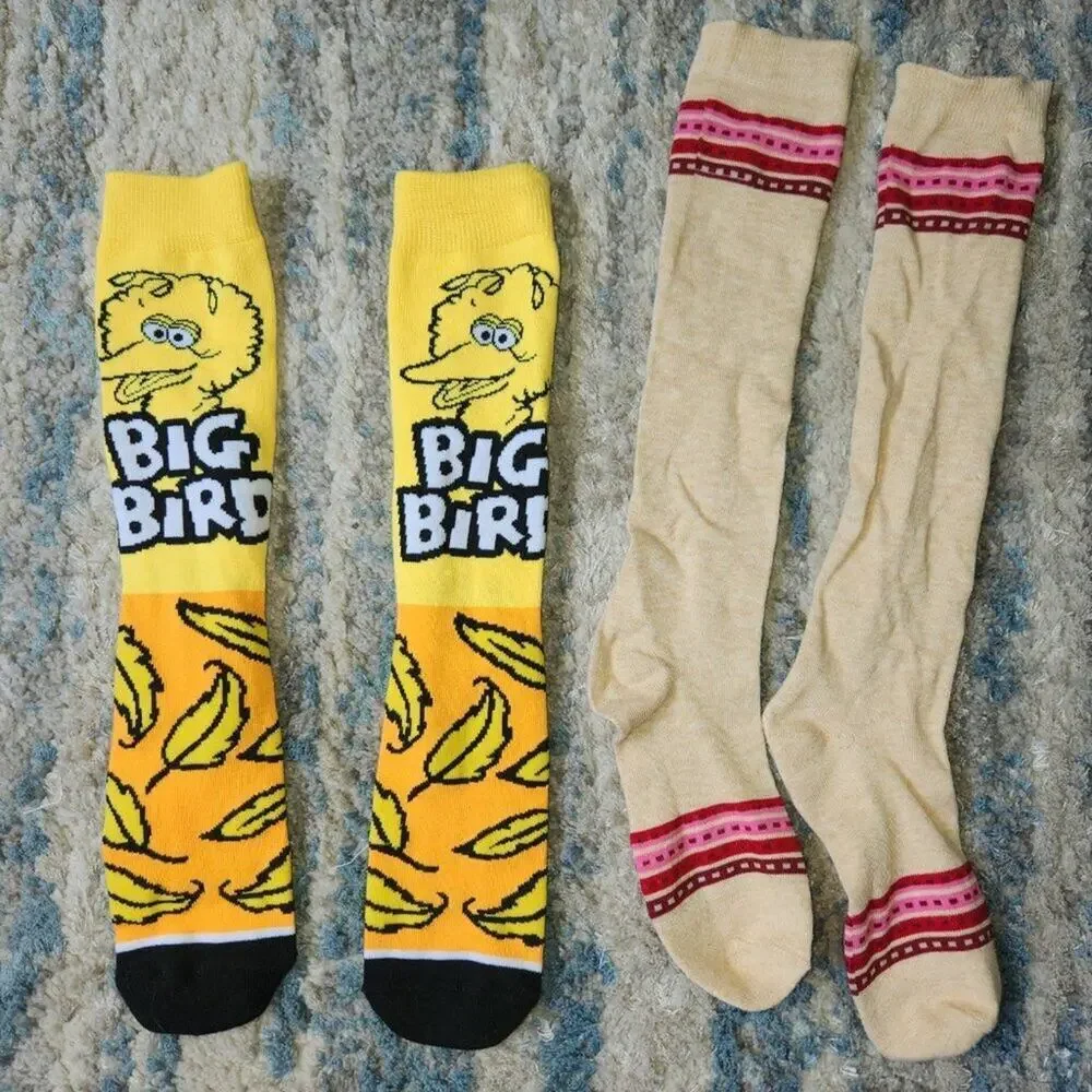Big Bird Long Socks || Set of Two Socks || GUC